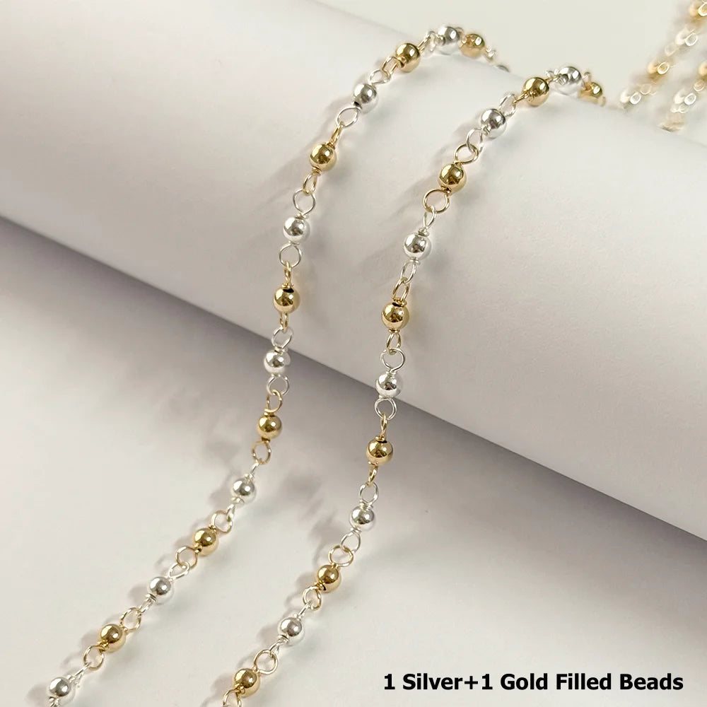 3mm Bead Wire Chain| Gold Filled & S925 Silver & Rose Gold
