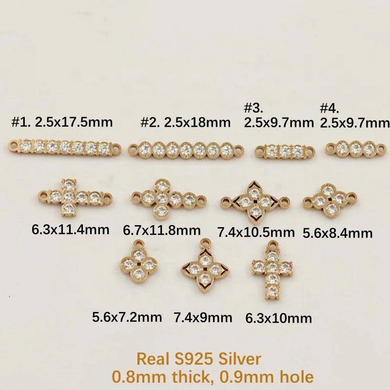 CZ Charms & Connectors for Permanent Jewelry | Gold Filled & S925 Silver