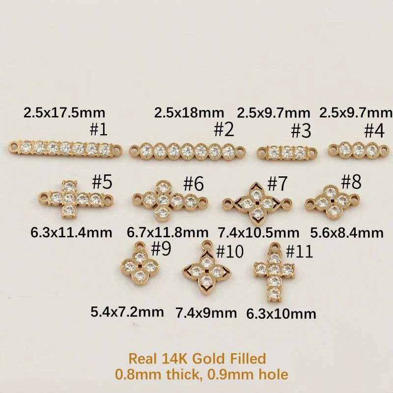 CZ Charms & Connectors for Permanent Jewelry | Gold Filled & S925 Silver