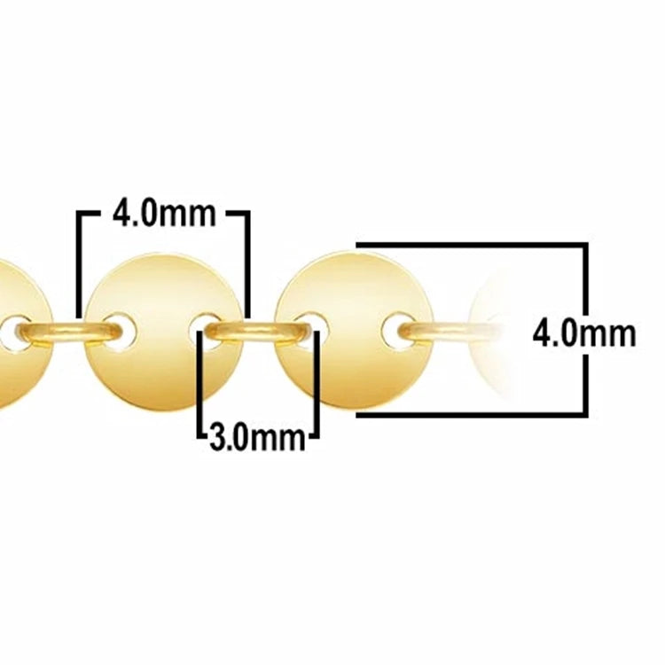 4mm Round Sequin Disc Chain by the Meter | 14K Gold Filled