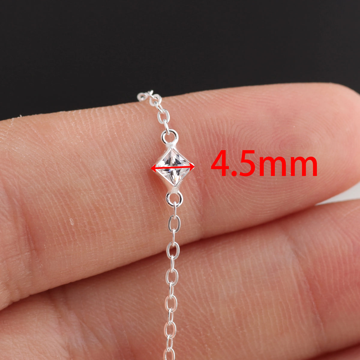 4.5mm CZ Bezel Rhombus Chain by the Meter | Gold Filled & S925 Silver
