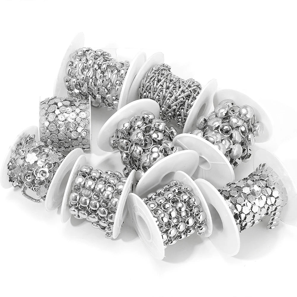Chunky Round & Flower Chain by the Meter | Stainless Steel