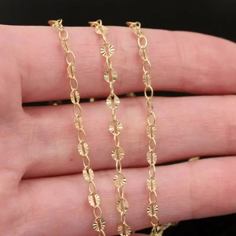Textured Lip Chain by the Meter | 14K Gold Filled & S925 Silver