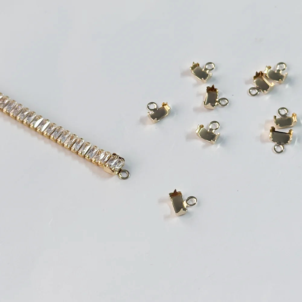 Rectangle Zircon Tennis Chain | 14K Gold Filled & S925 Silver
