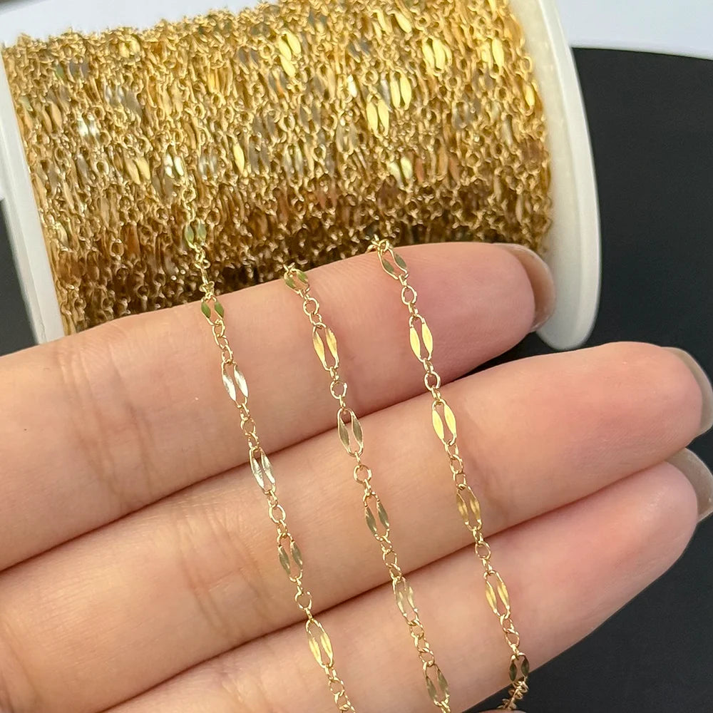 Hot Sale Premium 14k Gold Filled Lip Bracelet Chain Necklace Bulk for Jewelry Making Necklaces