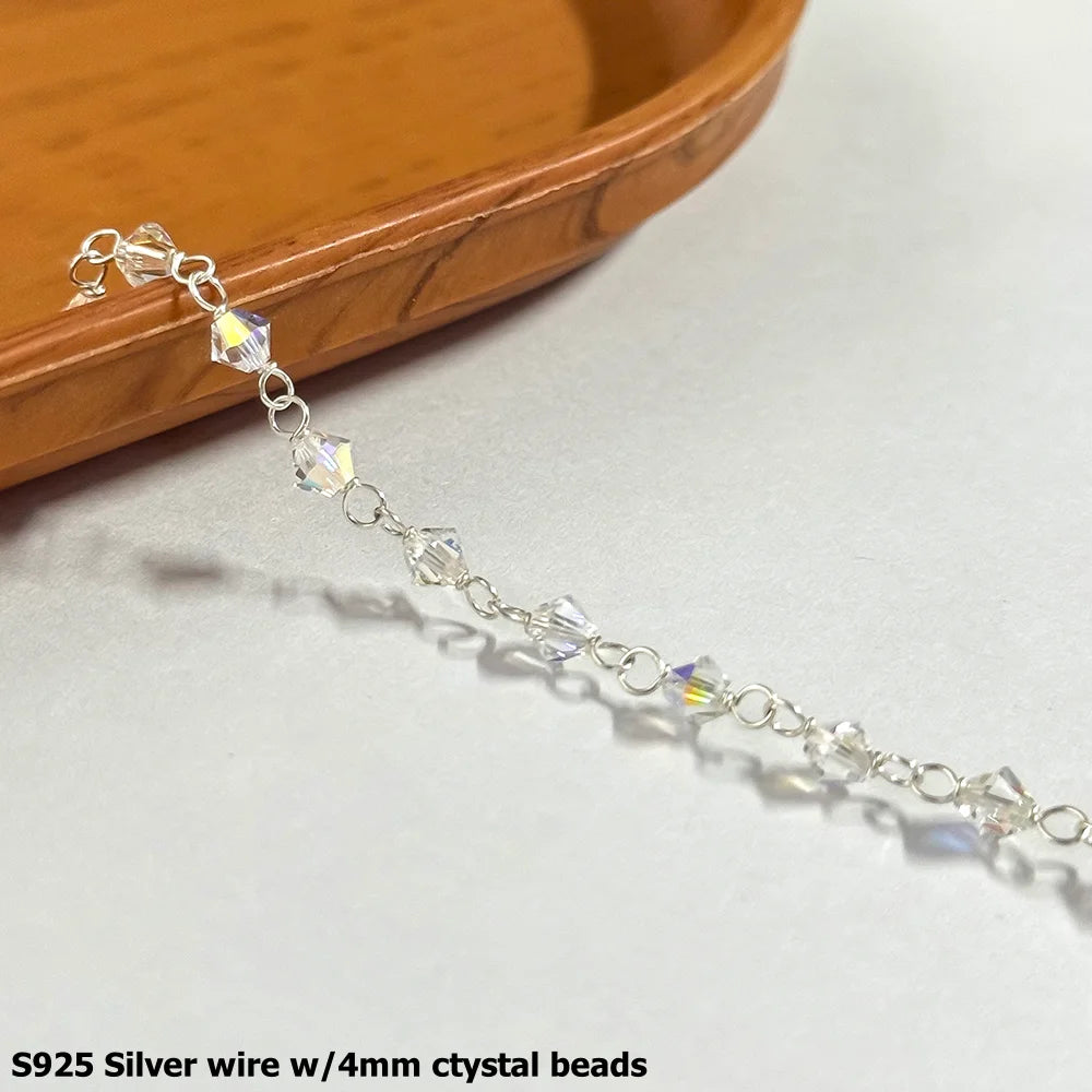 Crystal & Bead Chain by the Meter | 14K Gold Filled & S925 Silver