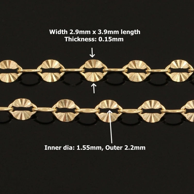 Textured Lip Chain by the Meter | 14K Gold Filled & S925 Silver