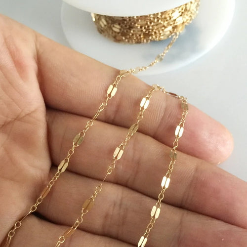 Hot Sale Premium 14k Gold Filled Lip Bracelet Chain Necklace Bulk for Jewelry Making Necklaces