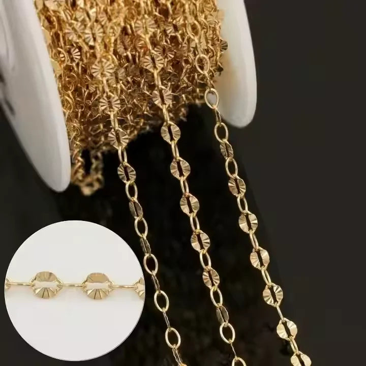 Textured Lip Chain by the Meter | 14K Gold Filled & S925 Silver