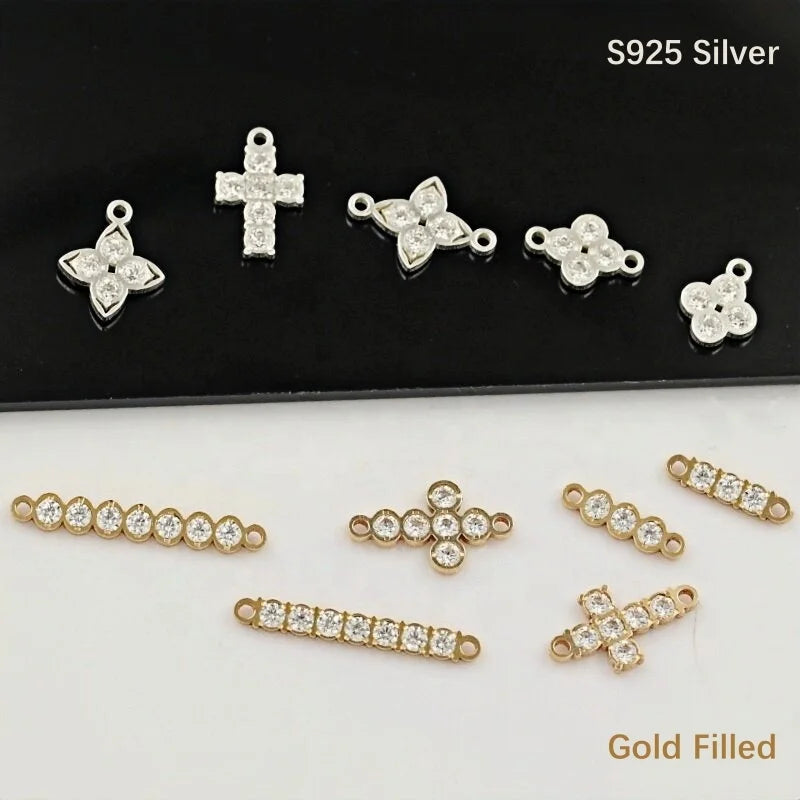 CZ Charms & Connectors for Permanent Jewelry | Gold Filled & S925 Silver