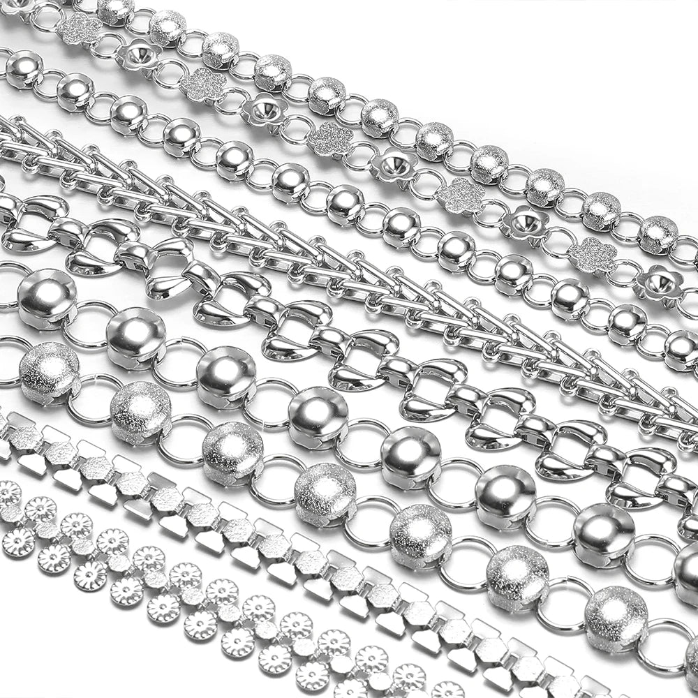 Chunky Round & Flower Chain by the Meter | Stainless Steel