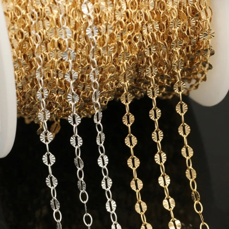 Textured Lip Chain by the Meter | 14K Gold Filled & S925 Silver