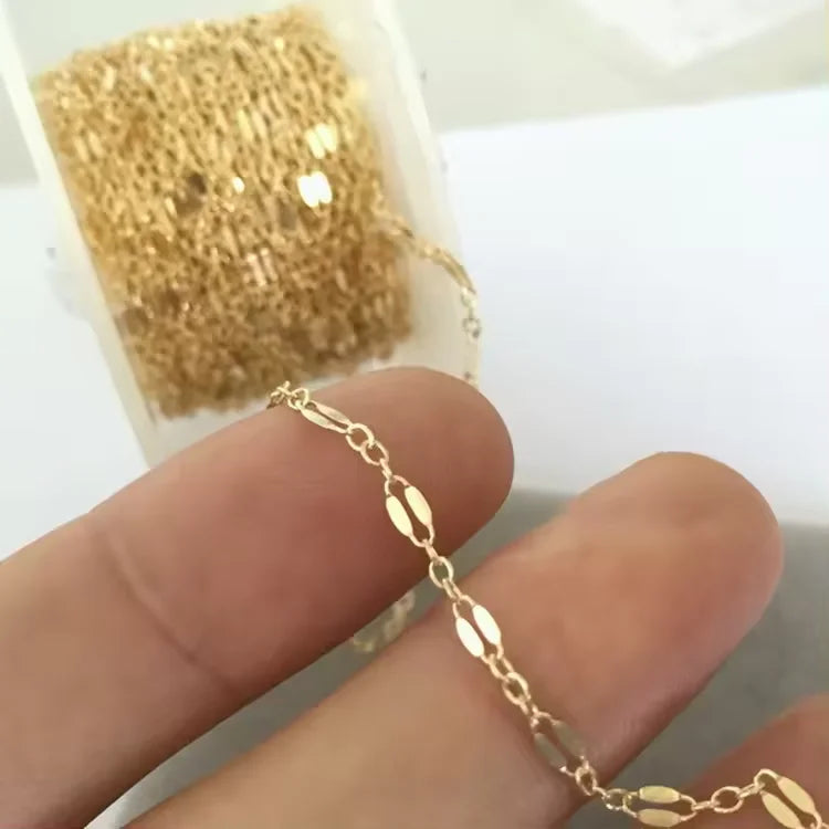 Hot Sale Premium 14k Gold Filled Lip Bracelet Chain Necklace Bulk for Jewelry Making Necklaces