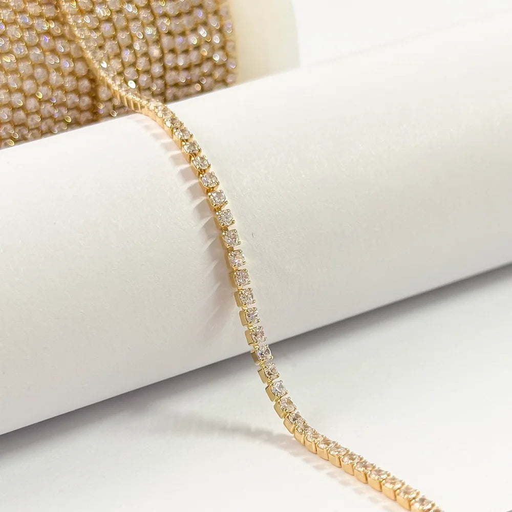 Wholesale CZ Tennis Chain by the Meter | Gold Filled & S925 Silver