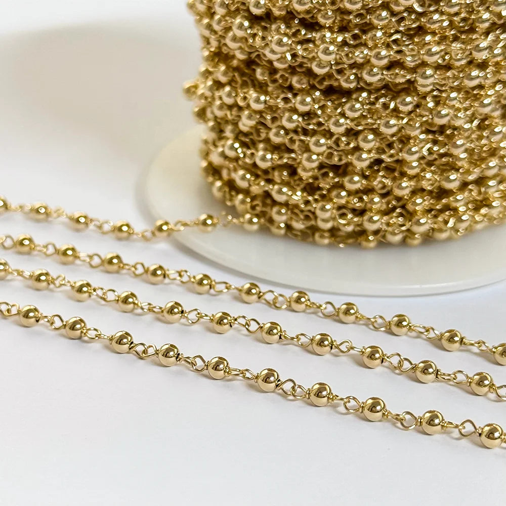 14K Gold Filled Beaded Wire Chain by the Meter